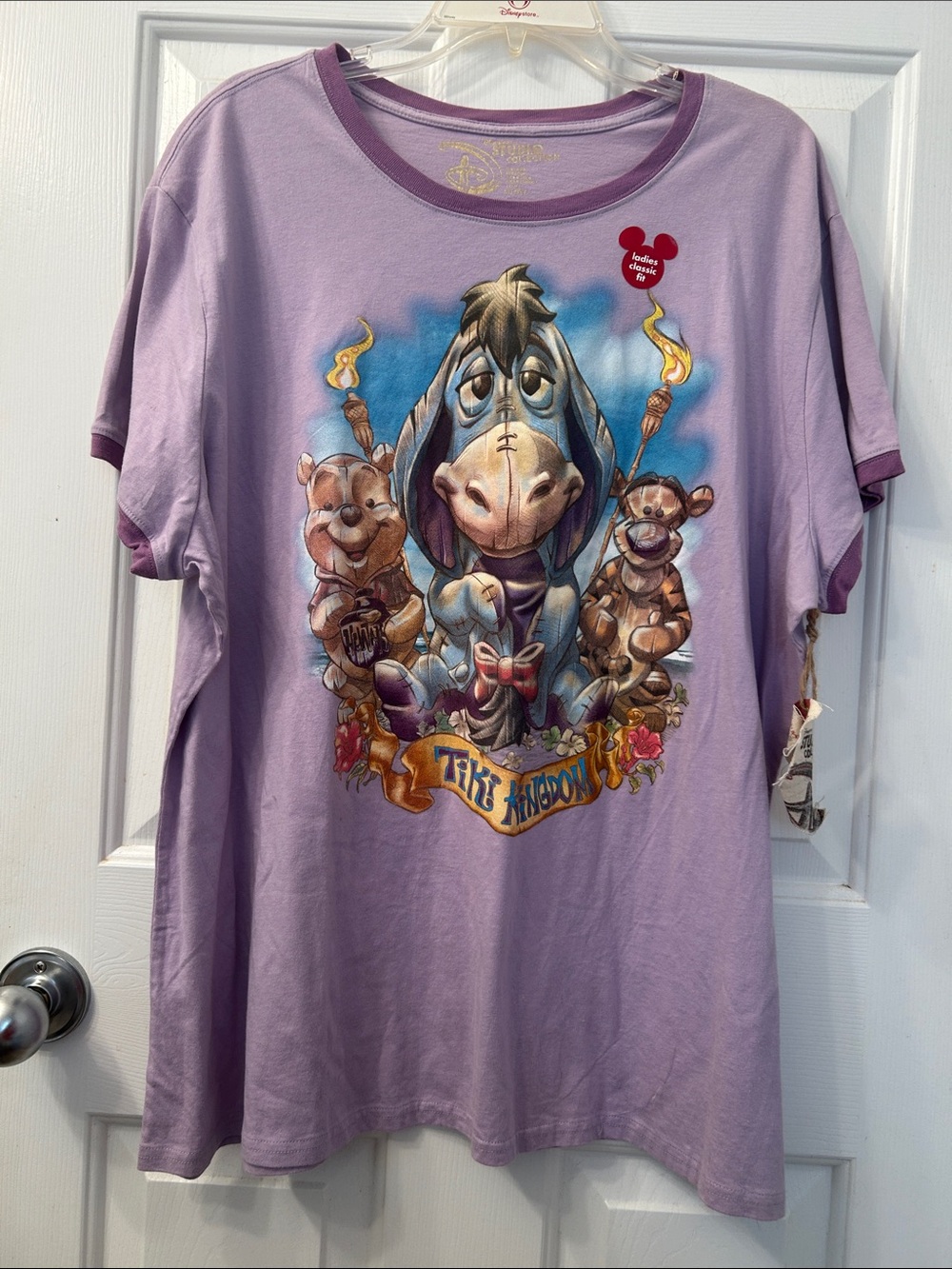 Disney Lavender Eeyore Graphic Tee with Purple Trim-Tiki Kingdom edition